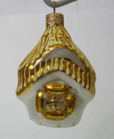 Ёлочное украшение  Домик с соломенной крышей  9 см